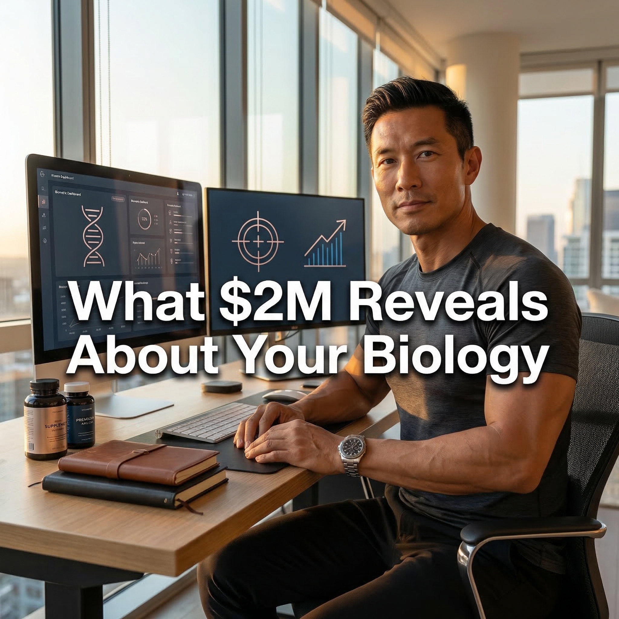 Blueprint protocol anti-aging biohacking - futuristic health optimization concept
