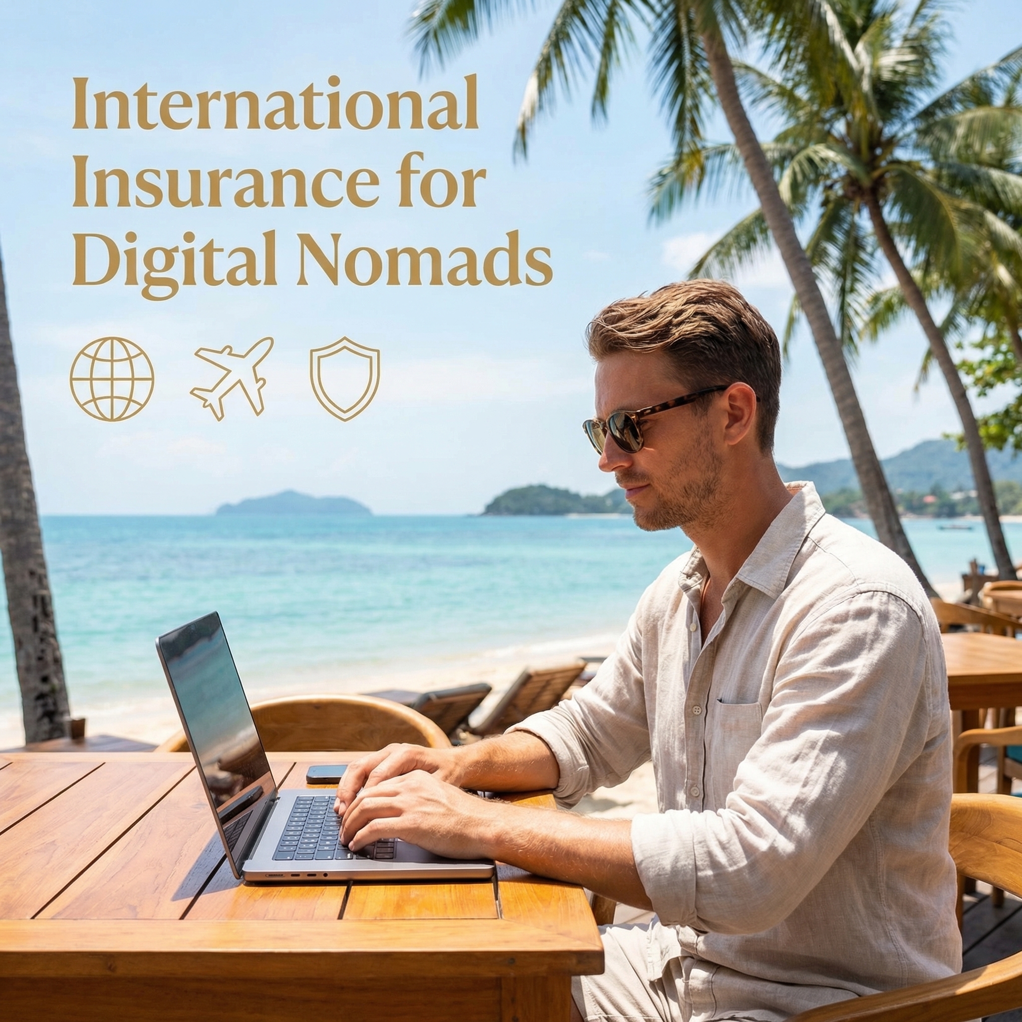 Travel insurance for digital nomads — remote professional working from international destination with travel protection