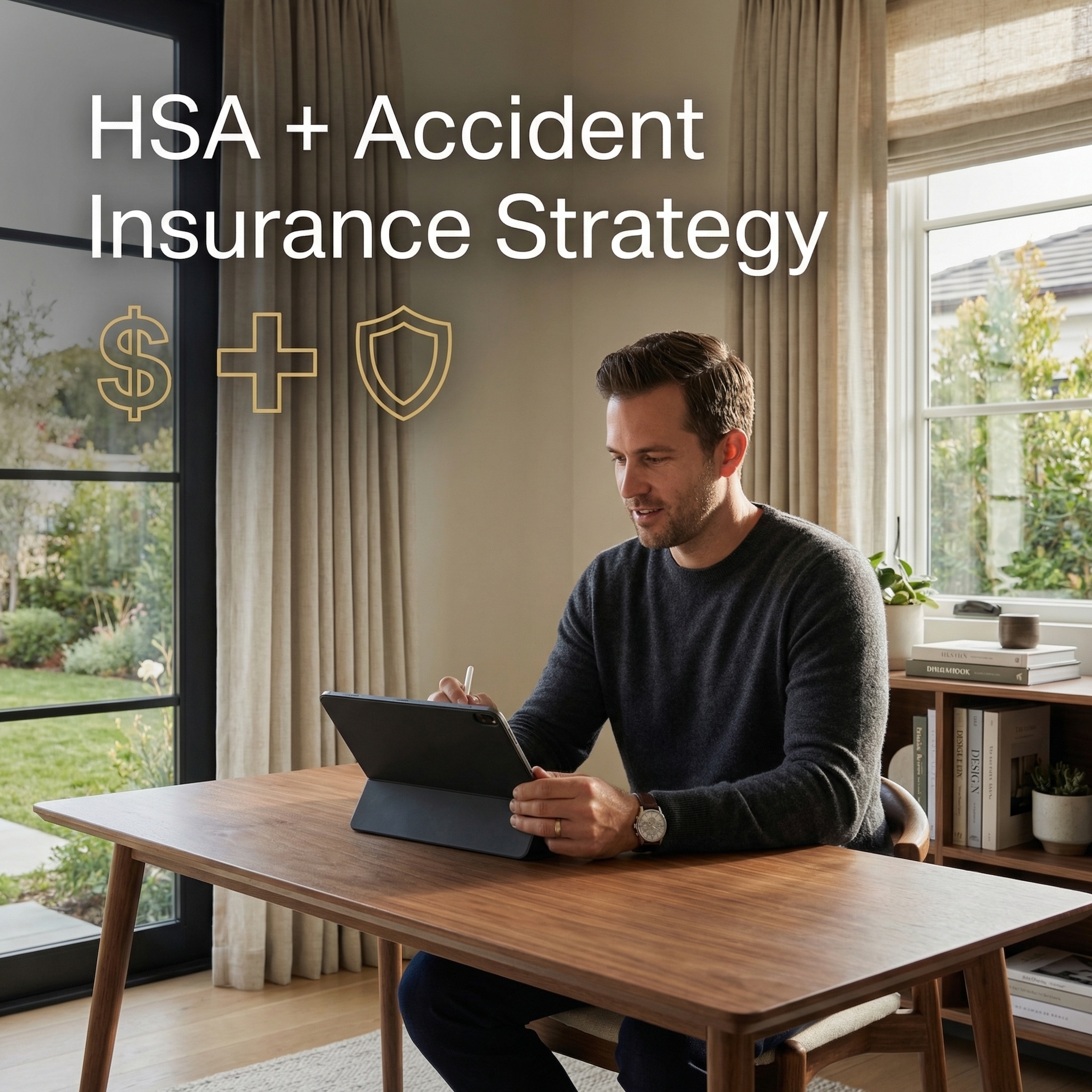HSA and accident insurance concept showing financial growth chart with healthcare savings optimization