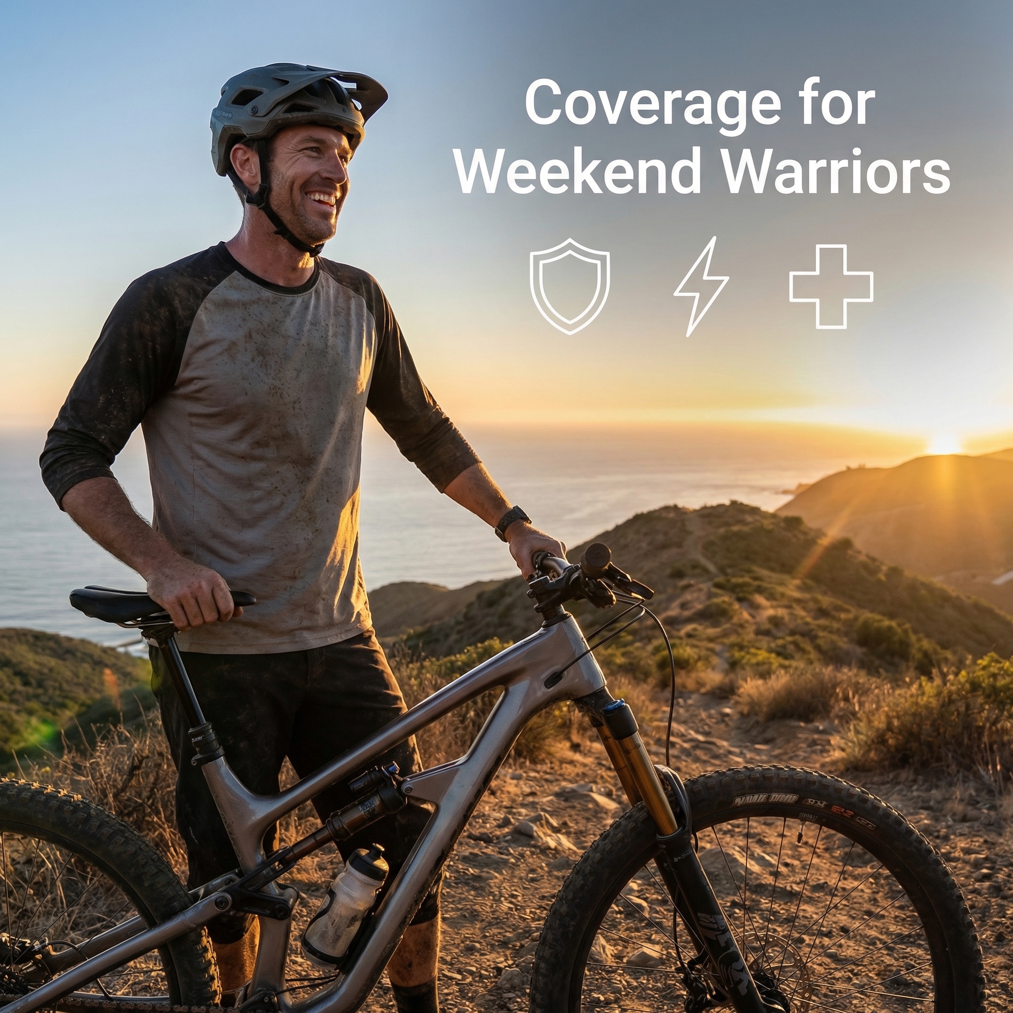 Active couple hiking outdoors with accident insurance for active lifestyles protection